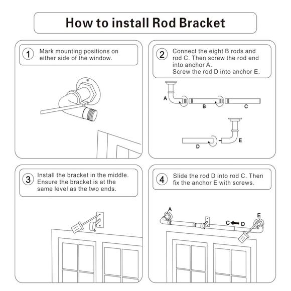 Byondeth Curtain Rod โ Adjustable Blackout Wrap Around (Black) - Picture 6 of 6